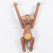 Popular Northern Europe Wood Monkey Action Figure Animals Doll Teak Monkey Doll   253766490738